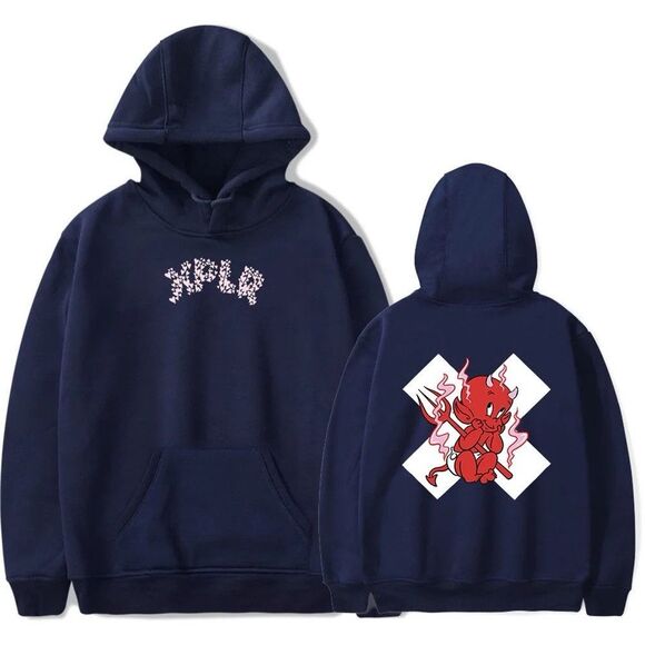 XPLR Valentine Hearts Devil Black  Hoodie Sweater Size M - Picture 1 of 7